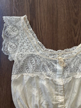 Load image into Gallery viewer, Antique corset cover . lace and silk top . size xs to xs/small