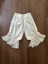 Load image into Gallery viewer, Antique bloomers with lace cuffs and ribbons . size xs to small