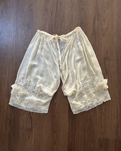 Load image into Gallery viewer, Antique silk bloomers . silk chiffon and lace lingerie . size xs to medium