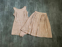 Load image into Gallery viewer, 1940s 1950s playsuit set . vintage gingham playsuit . size m to l/xl