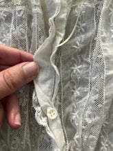 Load image into Gallery viewer, Antique lace corset cover . vintage lace top . size xs to small