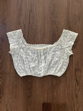 Load image into Gallery viewer, Antique lace corset cover . vintage lace top . size xs to small