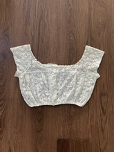 Load image into Gallery viewer, Antique lace corset cover . vintage lace top . size xs to small