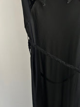 Load image into Gallery viewer, 1940s black silk chiffon gown . bias cut nightgown . size xs to s/m