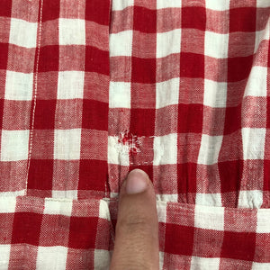 Antique gingham dress . Edwardian check day dress . size xs