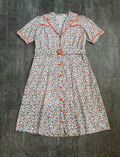 Load image into Gallery viewer, Vintage 1930s dress . cotton feedsack dress . size xl