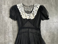 Load image into Gallery viewer, 1930s sheer gown . vintage 30s black dress . size m to l