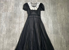 Load image into Gallery viewer, 1930s sheer gown . vintage 30s black dress . size m to l