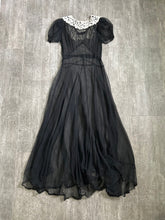 Load image into Gallery viewer, 1930s sheer gown . vintage 30s black dress . size m to l
