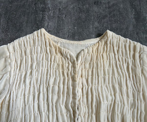 1930s 1940s silk velvet top . cream velvet blouse . size s to s/m