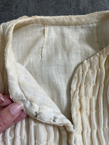1930s 1940s silk velvet top . cream velvet blouse . size s to s/m