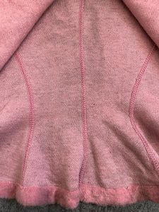 1900s antique flannel jacket . pink knit bodice top . size s
