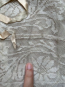 1920s antique lace bralette and silk ribbon camisole . size xxs to xs
