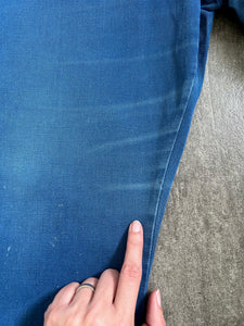 1950s blue jeans . vintage side zip denim . 30-32 waist