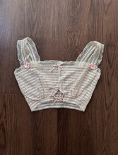 Load image into Gallery viewer, 1910s antique net lace camisole with ribbon . size xxs to xs