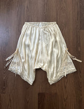 Load image into Gallery viewer, 1920s silk bloomers with ribbons and insertion lace . size xs to large