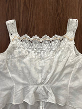 Load image into Gallery viewer, Antique corset cover . embroidered Edwardian lingerie top . size small to medium