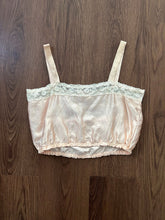Load image into Gallery viewer, 1920s silk and lace camisole . size xs to small