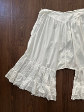 Load image into Gallery viewer, Antique bloomers with ruffled lace . size large