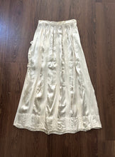 Load image into Gallery viewer, Edwardian antique skirt . 1910s striped silk satin skirt . size small to s/m