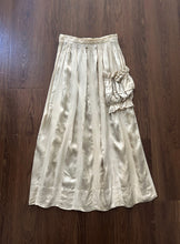 Load image into Gallery viewer, Edwardian antique skirt . 1910s striped silk satin skirt . size small to s/m