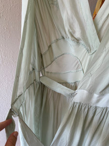 1930s silk gown . vintage 30s slip dress . size medium to large