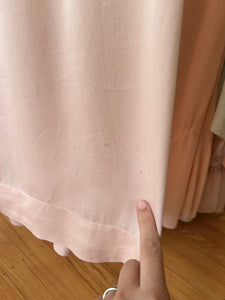 1930s 1940s blush pink silk satin gown . size large to xxl