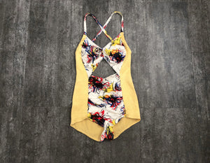 1940s cutout swimsuit . vintage 40s swimwear . size xs/s to m