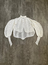 Load image into Gallery viewer, Antique crochet top . 1890s 1900s knit top . size xs to xs/small
