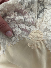 Load image into Gallery viewer, 1930s silk slip dress . lace and satin slip . size small to s/m