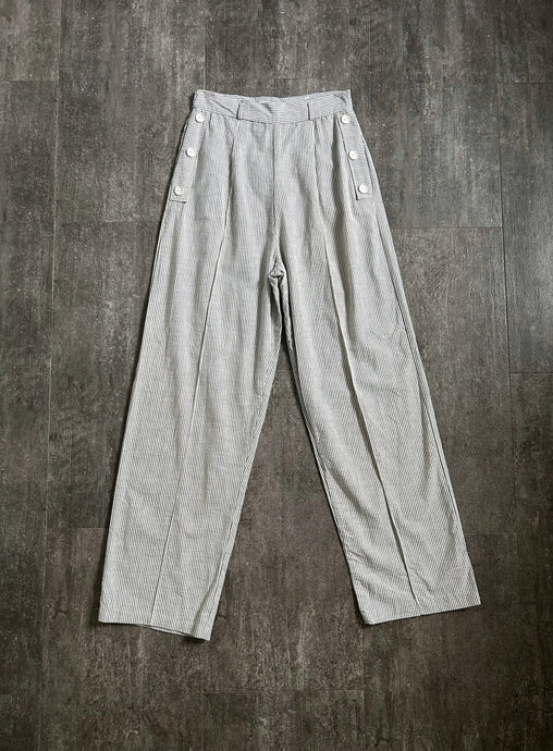 1940s 1950s seersucker pants . vintage pants . 26