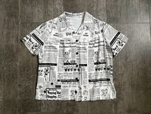 Load image into Gallery viewer, 1960s novelty newsprint top . vintage 60s shirt . size l