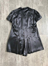 Load image into Gallery viewer, 1940s satin romper . black vintage playsuit . size xl to xxl