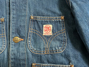 1940s 1950s denim jacket . vintage jacket . size xs to s