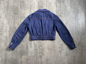 1950s denim jacket . women's westernwear jacket . size m to m/l