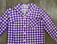 Load image into Gallery viewer, 1940s 1950s gingham shirt . vintage cotton top . size m