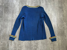 Load image into Gallery viewer, 1930s cardigan . vintage 30s blue rayon knit sweater . size xs to s