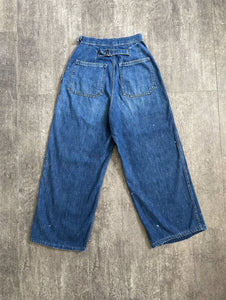 1940s WAVES jeans . vintage WWII denim pants . 24-25 waist