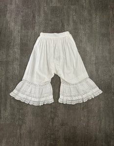 Antique ruffled bloomers with lace . size xs