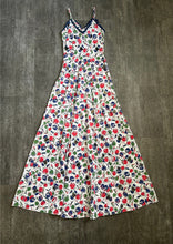 Load image into Gallery viewer, 1930s cherry print dress . vintage sleeveless gown . size xs to small