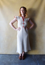 Load image into Gallery viewer, Vintage 1930s crochet dress . 30s dress . size xs to s
