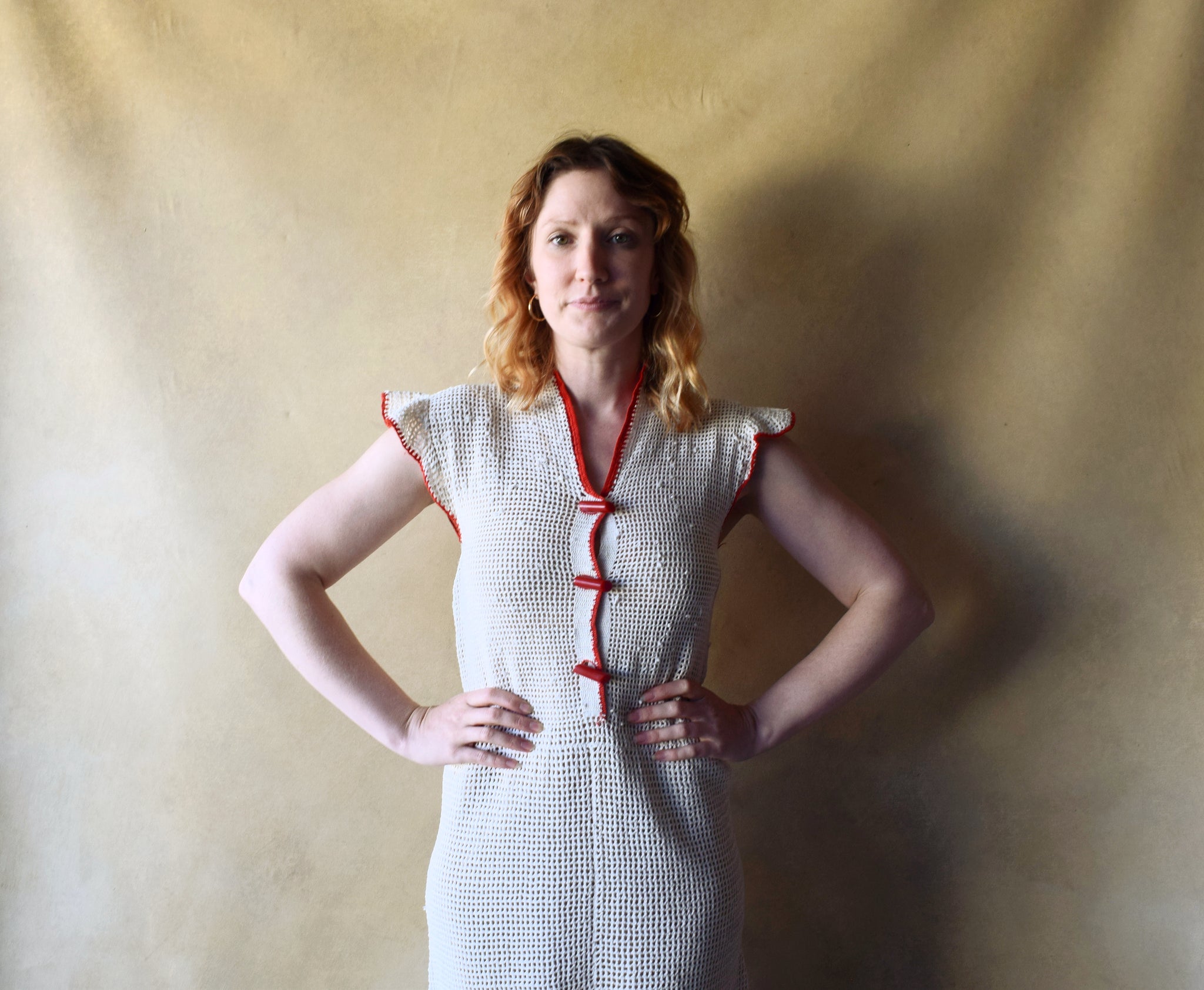 Vintage 1930s crochet dress . 30s dress . size xs to s – bluefennel
