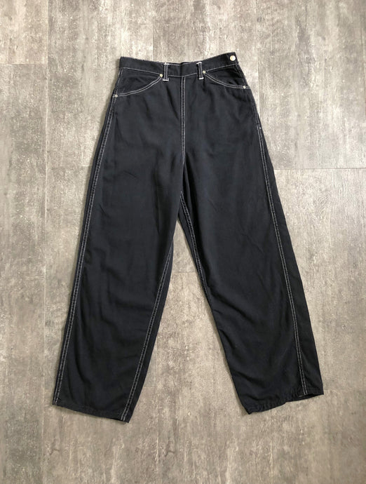 1950s black side zip jeans . vintage denim . 27 waist