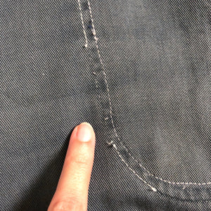 1950s grey side zip denim . vintage jeans . 31-32 waist
