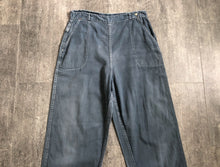 Load image into Gallery viewer, 1950s grey side zip denim . vintage jeans . 31-32 waist