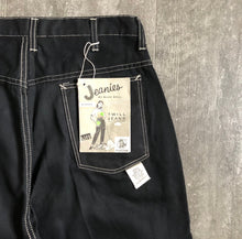 Load image into Gallery viewer, 1950s deadstock jeans . black denim pants . 30-31 waist