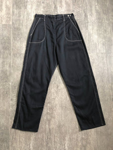 1950s deadstock jeans . black denim pants . 30-31 waist