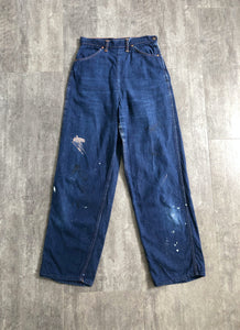 1950s Ranchcraft denim jeans . side zip jeans . 26 waist