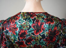 Load image into Gallery viewer, 1940s floral satin gown . vintage dress . size xs