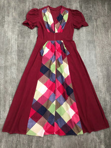 1930s 1940s dressing gown . vintage house dress . size l